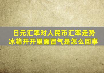 日元汇率对人民币汇率走势冰箱开开里面冒气是怎么回事