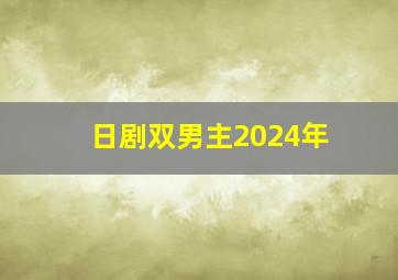 日剧双男主2024年