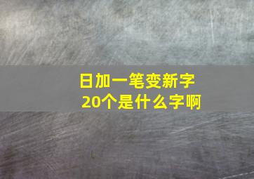 日加一笔变新字20个是什么字啊