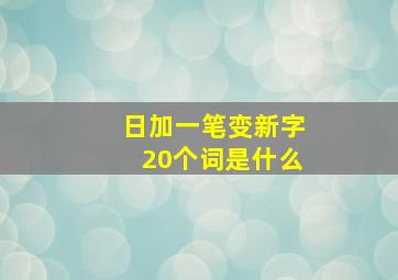 日加一笔变新字20个词是什么