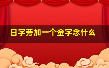 日字旁加一个金字念什么