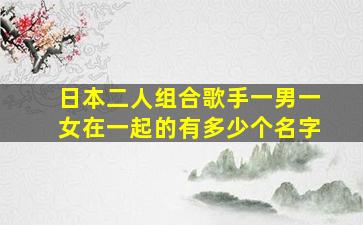 日本二人组合歌手一男一女在一起的有多少个名字