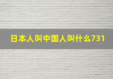 日本人叫中国人叫什么731