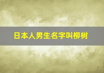 日本人男生名字叫柳树