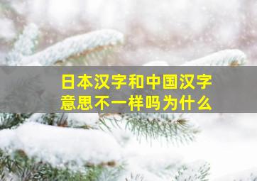 日本汉字和中国汉字意思不一样吗为什么