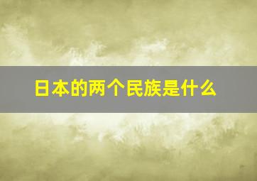 日本的两个民族是什么