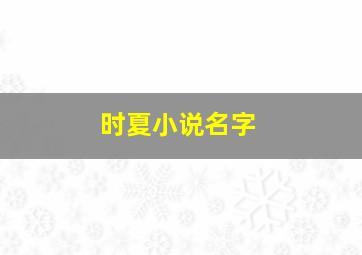 时夏小说名字