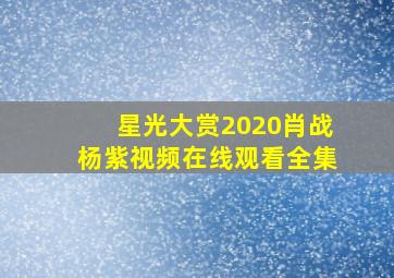 星光大赏2020肖战杨紫视频在线观看全集