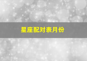 星座配对表月份