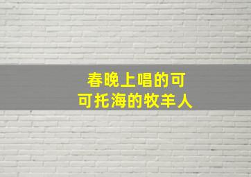 春晚上唱的可可托海的牧羊人