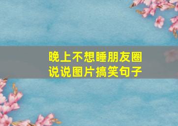 晚上不想睡朋友圈说说图片搞笑句子