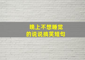 晚上不想睡觉的说说搞笑短句