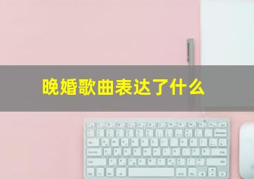 晚婚歌曲表达了什么