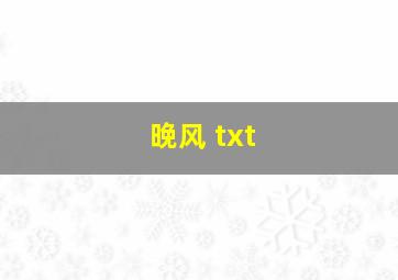 晚风 txt