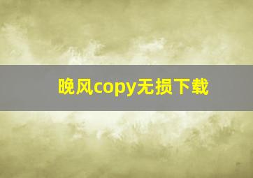 晚风copy无损下载