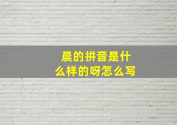 晨的拼音是什么样的呀怎么写