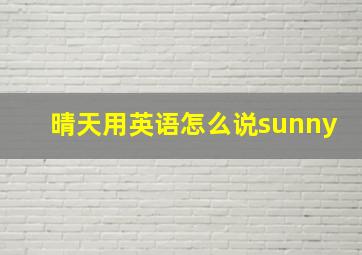 晴天用英语怎么说sunny