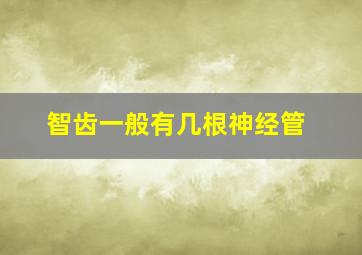 智齿一般有几根神经管