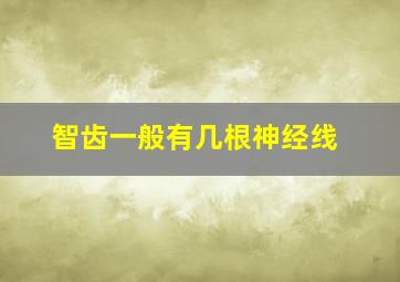 智齿一般有几根神经线