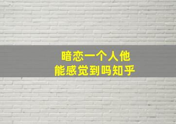 暗恋一个人他能感觉到吗知乎