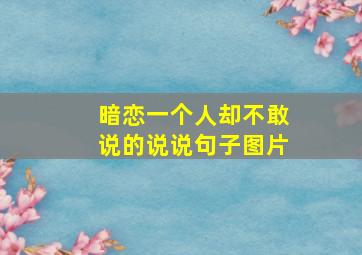 暗恋一个人却不敢说的说说句子图片