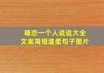 暗恋一个人说说大全文案简短温柔句子图片