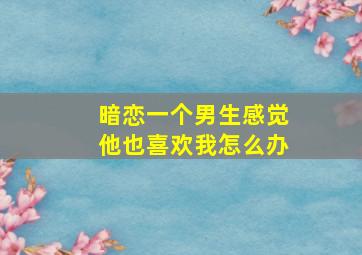 暗恋一个男生感觉他也喜欢我怎么办