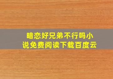 暗恋好兄弟不行吗小说免费阅读下载百度云