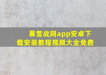 暴雪战网app安卓下载安装教程视频大全免费