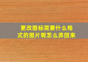 更改图标需要什么格式的图片呢怎么弄回来