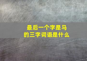 最后一个字是马的三字词语是什么