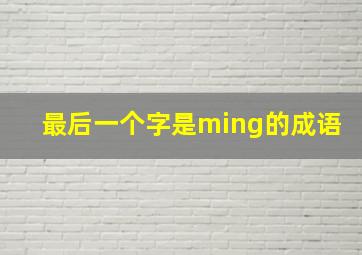 最后一个字是ming的成语