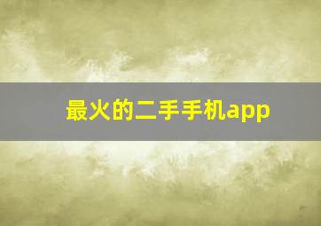 最火的二手手机app