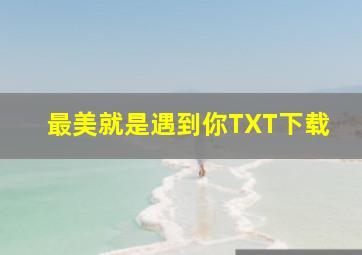 最美就是遇到你TXT下载