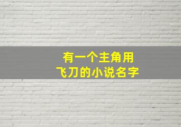 有一个主角用飞刀的小说名字