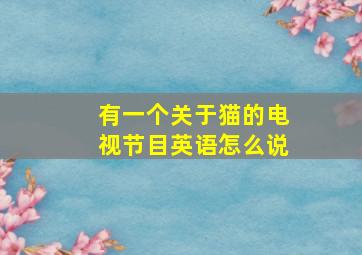 有一个关于猫的电视节目英语怎么说