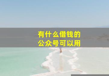 有什么借钱的公众号可以用