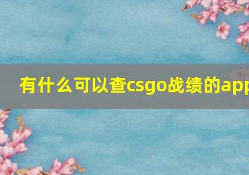 有什么可以查csgo战绩的app