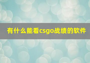 有什么能看csgo战绩的软件