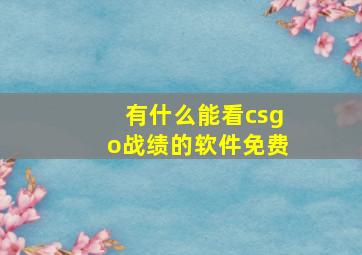 有什么能看csgo战绩的软件免费