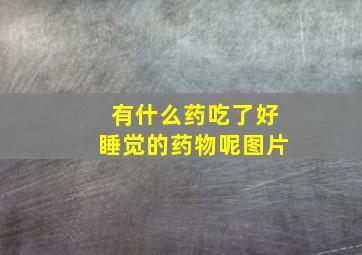 有什么药吃了好睡觉的药物呢图片