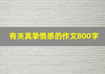 有关真挚情感的作文800字