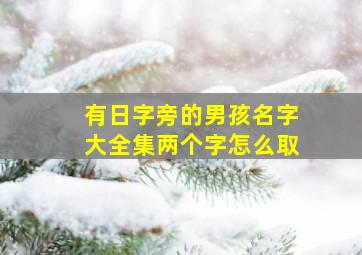 有日字旁的男孩名字大全集两个字怎么取