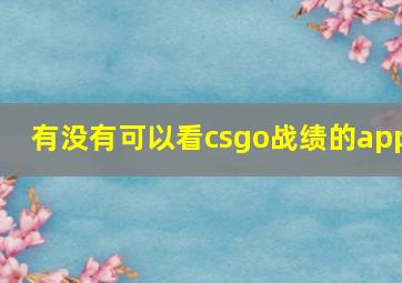 有没有可以看csgo战绩的app