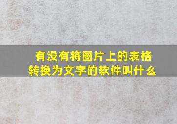 有没有将图片上的表格转换为文字的软件叫什么