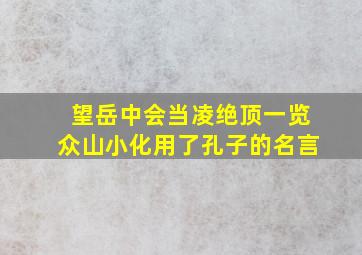 望岳中会当凌绝顶一览众山小化用了孔子的名言