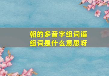 朝的多音字组词语组词是什么意思呀