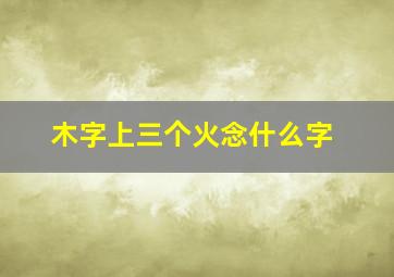 木字上三个火念什么字