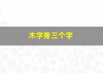 木字旁三个字