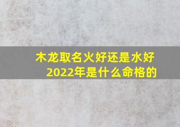 木龙取名火好还是水好2022年是什么命格的